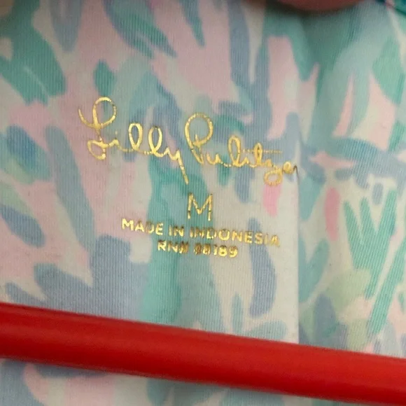 Lilly Pulitzer Turquoise Pink Blue Tropical Swim Coverup - Picture 3 of 3